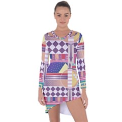 Abstract Shapes Colors Gradient Asymmetric Cut-out Shift Dress by pakminggu