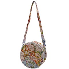 Vintage World Map Europe Globe Country State Crossbody Circle Bag by Grandong