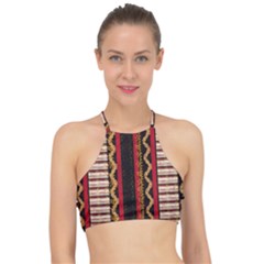 Textile Pattern Abstract Fabric Halter Bikini Top