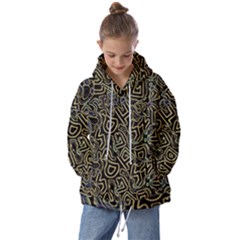 Pattern Abstract Runes Graphic Kids  Oversized Hoodie by pakminggu