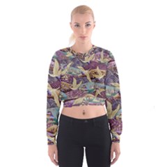 Textile-fabric-cloth-pattern Cropped Sweatshirt by Bedest