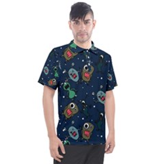 Monster Alien Pattern Seamless Background Men s Polo T-shirt