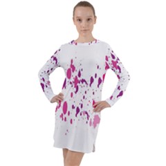 Blot-01  Long Sleeve Hoodie Dress