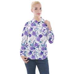 Violet-01 Women s Long Sleeve Pocket Shirt