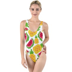 Watermelon -12 High Leg Strappy Swimsuit by nateshop