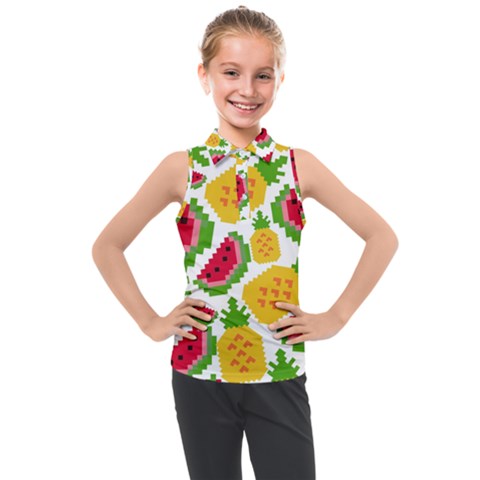 Watermelon -12 Kids  Sleeveless Polo T-shirt by nateshop