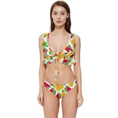 Watermelon -12 Low Cut Ruffle Edge Bikini Set by nateshop