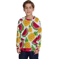 Watermelon -12 Kids  Crewneck Sweatshirt by nateshop