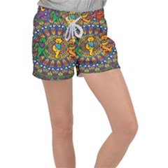 Dead Dancing Bears Grateful Dead Pattern Women s Velour Lounge Shorts by Grandong