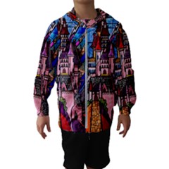 Beauty Stained Glass Castle Building Kids  Hooded Windbreaker by Cowasu