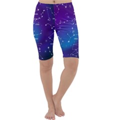 Realistic Night Sky With Constellations Cropped Leggings  by Cowasu