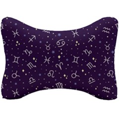 Vector Seamless Dark Zodiac Sign Star Symbol Pattern Seat Head Rest Cushion by Bedest