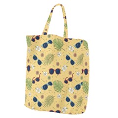 Seamless Pattern Of Sunglasses Tropical Leaves And Flower Giant Grocery Tote