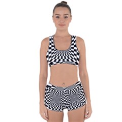 Optical-illusion-chessboard-tunnel Racerback Boyleg Bikini Set