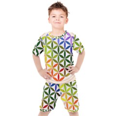 Mandala Rainbow Colorful Kids  T-shirt And Shorts Set