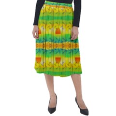 Birds-beach-sun-abstract-pattern Classic Velour Midi Skirt  by Bedest