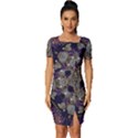 Flowers Of Diamonds In Harmony And Structures Of Love Fitted Knot Split End Bodycon Dress View1