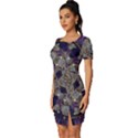 Flowers Of Diamonds In Harmony And Structures Of Love Fitted Knot Split End Bodycon Dress View2