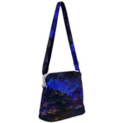 Landscape-sci-fi-alien-world Zipper Messenger Bag by Bedest