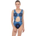 Background-blue-flower Center Cut Out Swimsuit View1