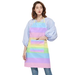 Cute Pastel Rainbow Striped Pattern Pocket Apron by pakminggu