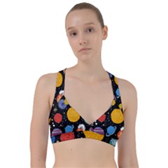 Circle Illustration Space Art Cute Pattern Sweetheart Sports Bra by pakminggu