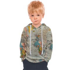 Vintage World Map Kids  Overhead Hoodie by Cowasu