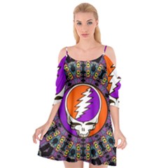 Gratefuldead Grateful Dead Pattern Cutout Spaghetti Strap Chiffon Dress by Cowasu