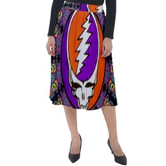 Gratefuldead Grateful Dead Pattern Classic Velour Midi Skirt  by Cowasu