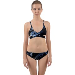 Smoke-flame-dynamic-wave-motion Wrap Around Bikini Set by Cowasu