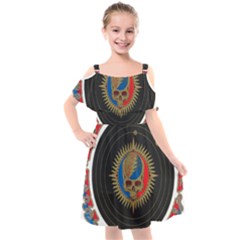 The Grateful Dead Kids  Cut Out Shoulders Chiffon Dress by Cowasu