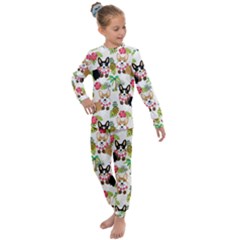 Corgis Hula Pattern Kids  Long Sleeve Set  by Cowasu