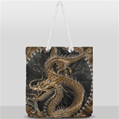 Fantasy Dragon Pentagram Full Print Rope Handle Tote (large) by Cowasu