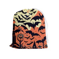 Bat Pattern Drawstring Pouch (xl) by Valentinaart