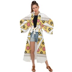 Pizza-slice-food-italian Maxi Kimono by Cowasu