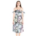 Compass-direction-north-south-east Shoulder Tie Bardot Midi Dress View1