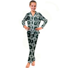 Pattern-design-texture-fashion Kids  Satin Long Sleeve Pajamas Set by Cowasu