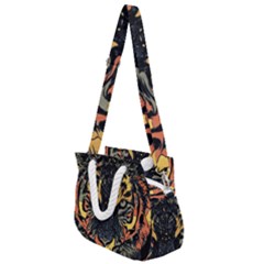 Tiger-predator-abstract-feline Rope Handles Shoulder Strap Bag