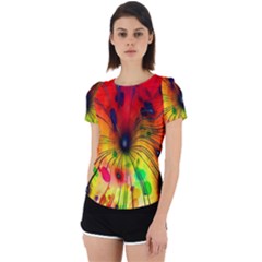 Color-background-structure-lines Back Cut Out Sport T-shirt by Cowasu