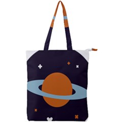 Planet-orbit-universe-star-galaxy Double Zip Up Tote Bag by Cowasu