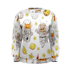 Astronaut-dog-cat-clip-art-kitten Women s Sweatshirt by Sarkoni