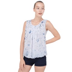 Blue Oxygen-bubbles-in-the-water Bubble Hem Chiffon Tank Top