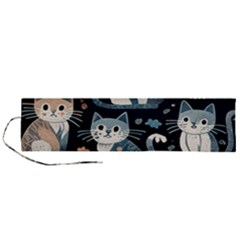 Cats Pattern Roll Up Canvas Pencil Holder (l) by Valentinaart