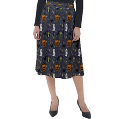 Halloween Pattern Bat Classic Velour Midi Skirt 