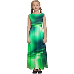 Lake Storm Neon Kids  Satin Sleeveless Maxi Dress by Bangk1t