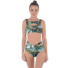 Peacock Feathers Bandaged Up Bikini Set  by Bedest