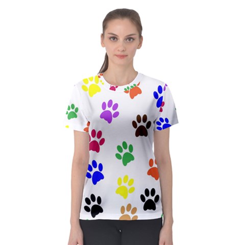 Pawprints-paw-prints-paw-animal Women s Sport Mesh T-shirt by Ravend