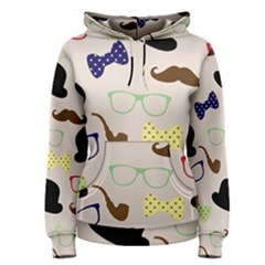 Moustache-hat-bowler-bowler-hat Women s Pullover Hoodie