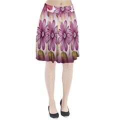 Print-roses Pleated Skirt by nateshop