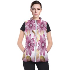 Print-roses Women s Puffer Vest